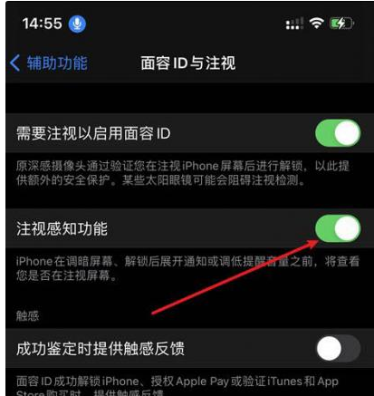 呼伦贝尔苹果14维修网点分享iPhone14注视感知功能有什么用 